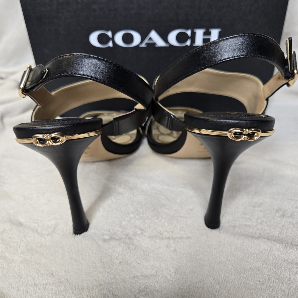 EUC Coach Rori Leather Strappy Heel Sandal – Black / Size 8.5 B  CE319 Authentic - Picture 7 of 10